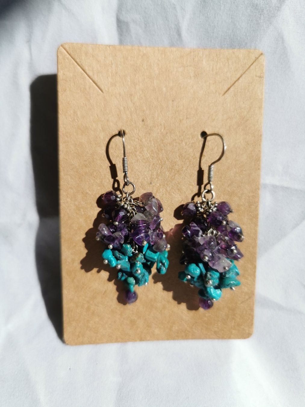 Ohrringe & -stecker: Handgemachte Trauben Ohrringe mit Amethyst und Türkis – Neu (gemäss Beschreibung) aus Oberglatt ZH von JulFul 3