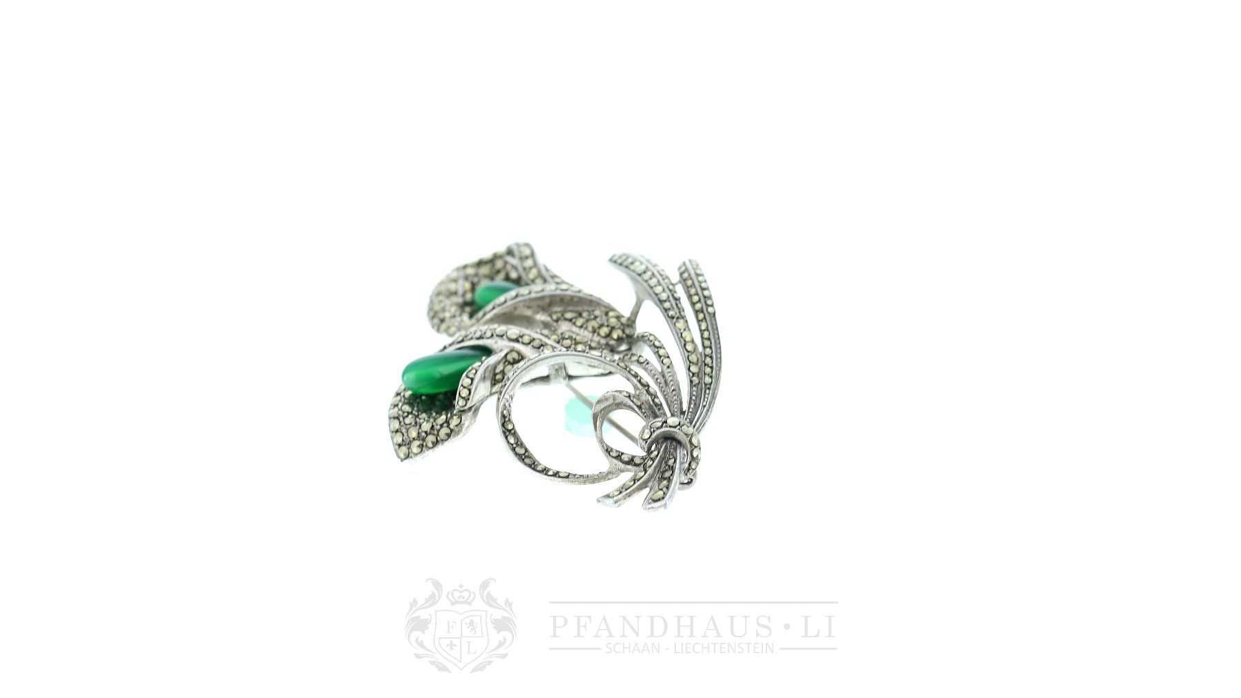 Broschen & Nadeln: BROSCHE / ANSTECKNADEL "BLUME" IN 800ER SILBER – Gebraucht aus Schaan von  3