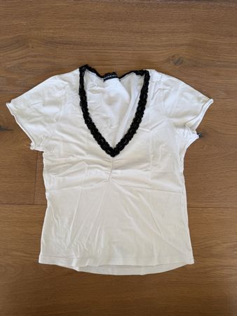 Brandy Melville Top Weiss mit Spitze