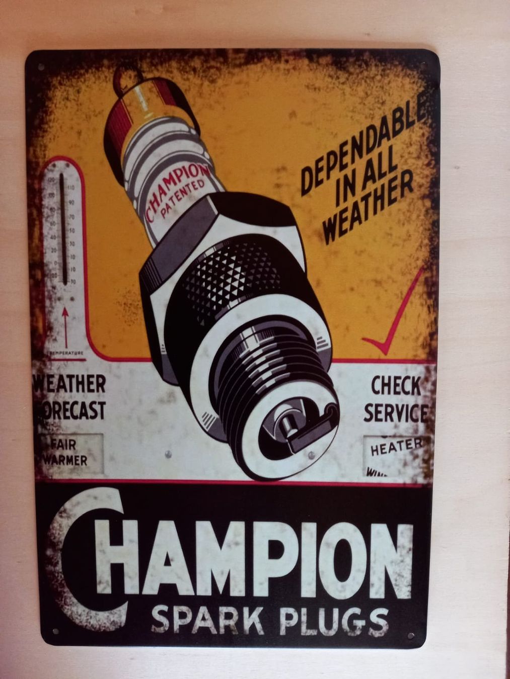 Insegne: Champion Spark Plugs Blechschild – Nuovo (secondo la descrizione) da Alberswil venduto da mech350