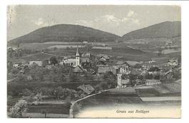 Gruss aus Bolligen (BE) Dorfpartie mit Kirche - 1911