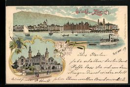 Litho Zürich, Alpenquai mit Dampfer, To
