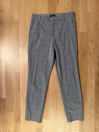 H&M Slim Fit Herren Hose, Grösse 29/32, Grau Kariert