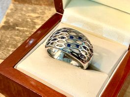 SEHR SCHÖNE RING MIT SCHMUCKSTEINE GESTEMPELT 925, GR.59