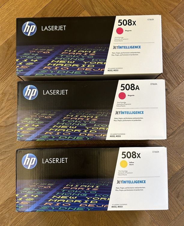 Lot 4 Toners HP 508X Originaux Noir/Cyan/Magenta/Jaune – NEUF