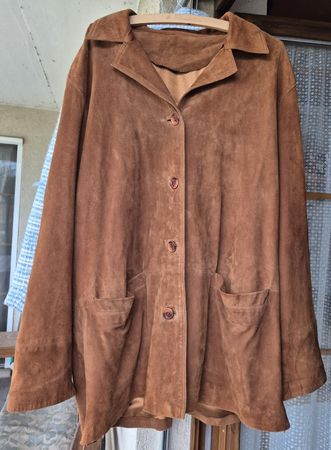 Wildlederjacke braun, echtes Leder Gr. 47