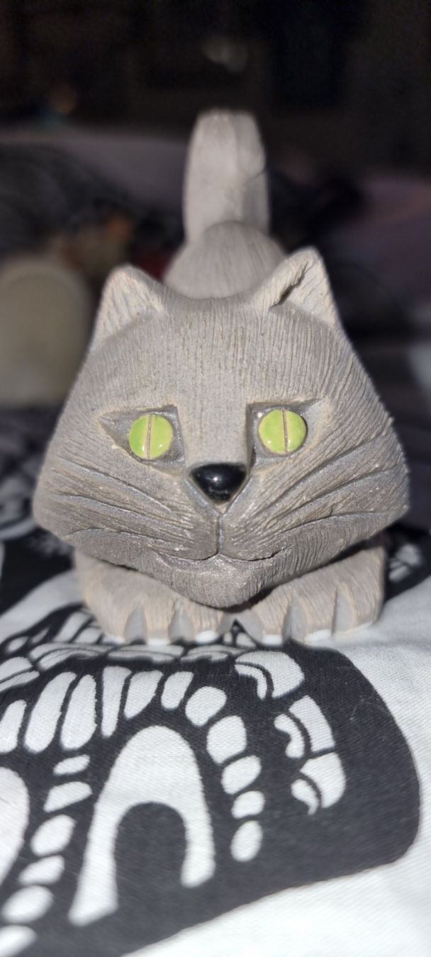 Statuette: Artesania Rinconada Pottery Katzen Figur – Usato da Zürich venduto da Daniela51
