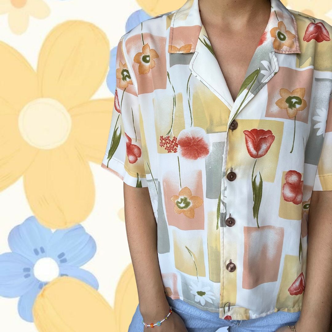 Camicette: Shirt with flower patterns (vintage) – Usato da Nyon venduto da Vivafripa 3