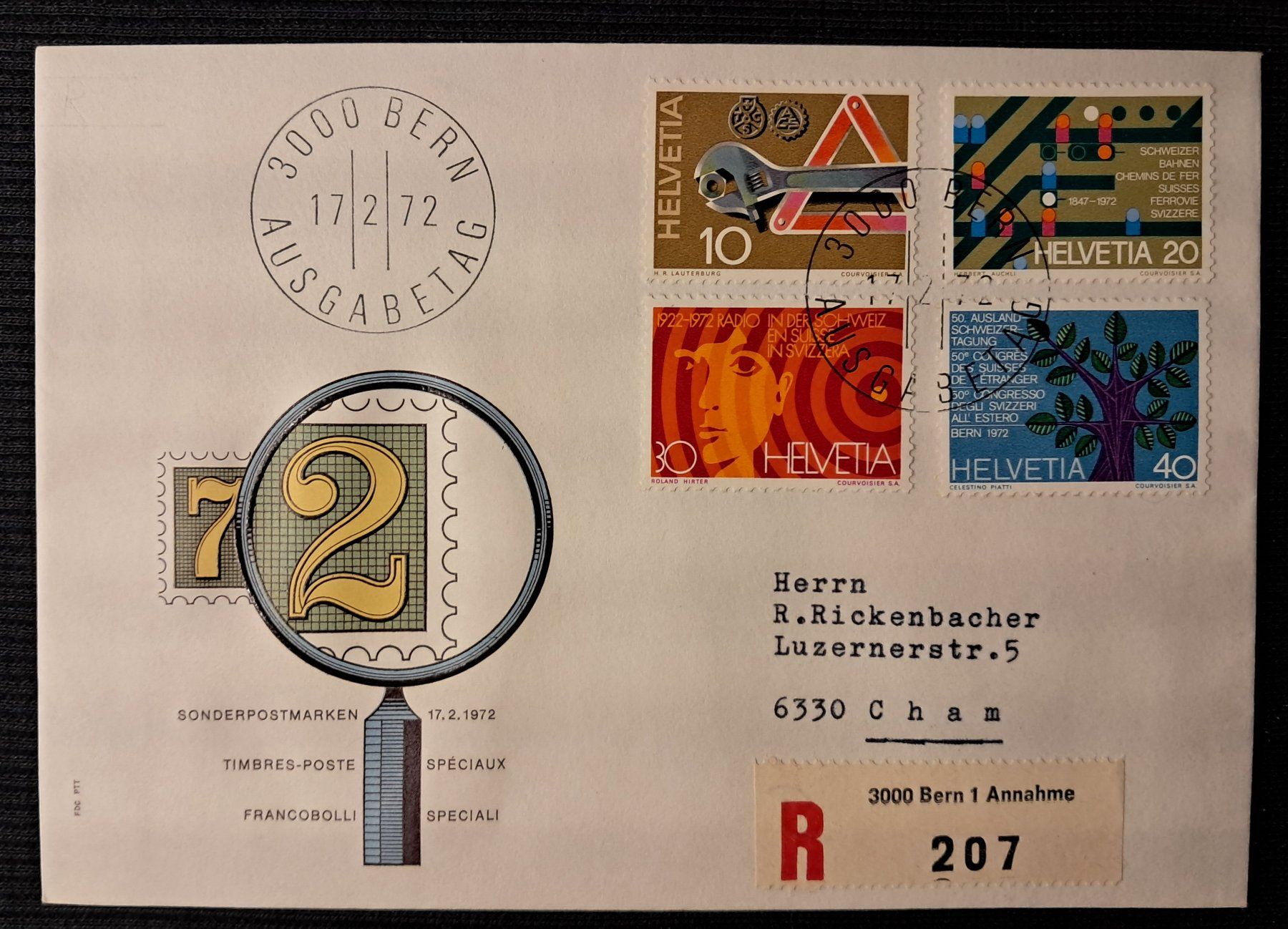 Alle Briefmarken: R-FDC - ET 17.2.72 BERN – Gebraucht aus Ponto Valentino von giorgia06