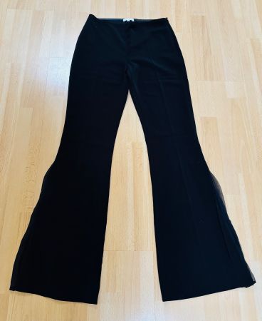 Kookai - Schlaghose mit Chiffon-Einsatz - schwarz - Gr. 38