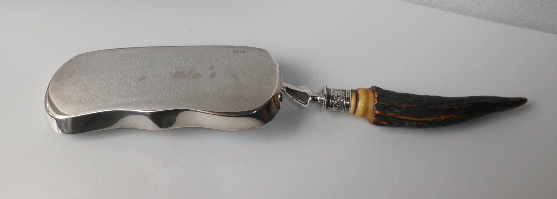 Tischset: Krümeltablett Tischstaubschale Horn Geweih versilbert EPNS – Gebraucht aus Frauenfeld von Astra13 6