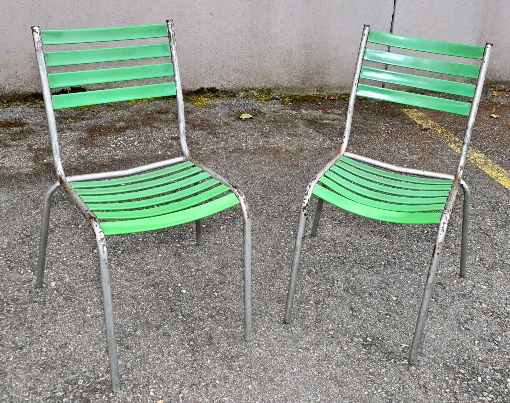 Sedie: 2 gebrauchte Vintage GARTENSTÜHLE grün – Usato da Pfaffhausen venduto da mono_rec