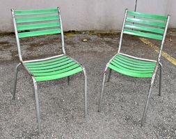 2 gebrauchte Vintage GARTENSTÜHLE grün