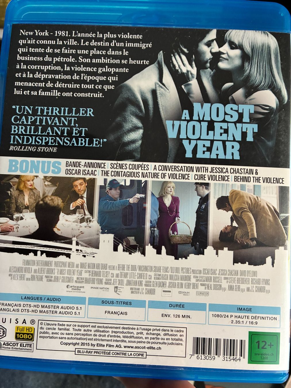 Tutti i DVDs: A Most Violent Year (2014, Blu-ray, thriller) – Usato da Vevey venduto da zecollector 1