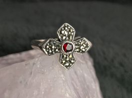 Ring Silber 925 mit rotem Stein