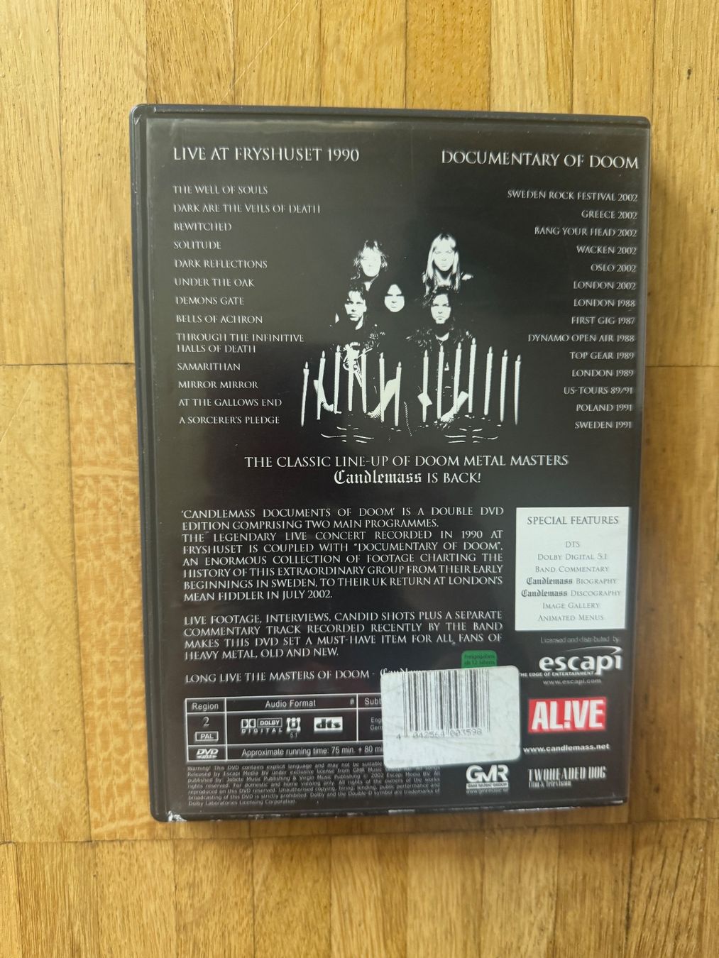 Tutti i DVDs: CANDLEMASS/ DOCUMENTS OF DOOM. (DVD) – Usato da Basel venduto da san_2qlq 1