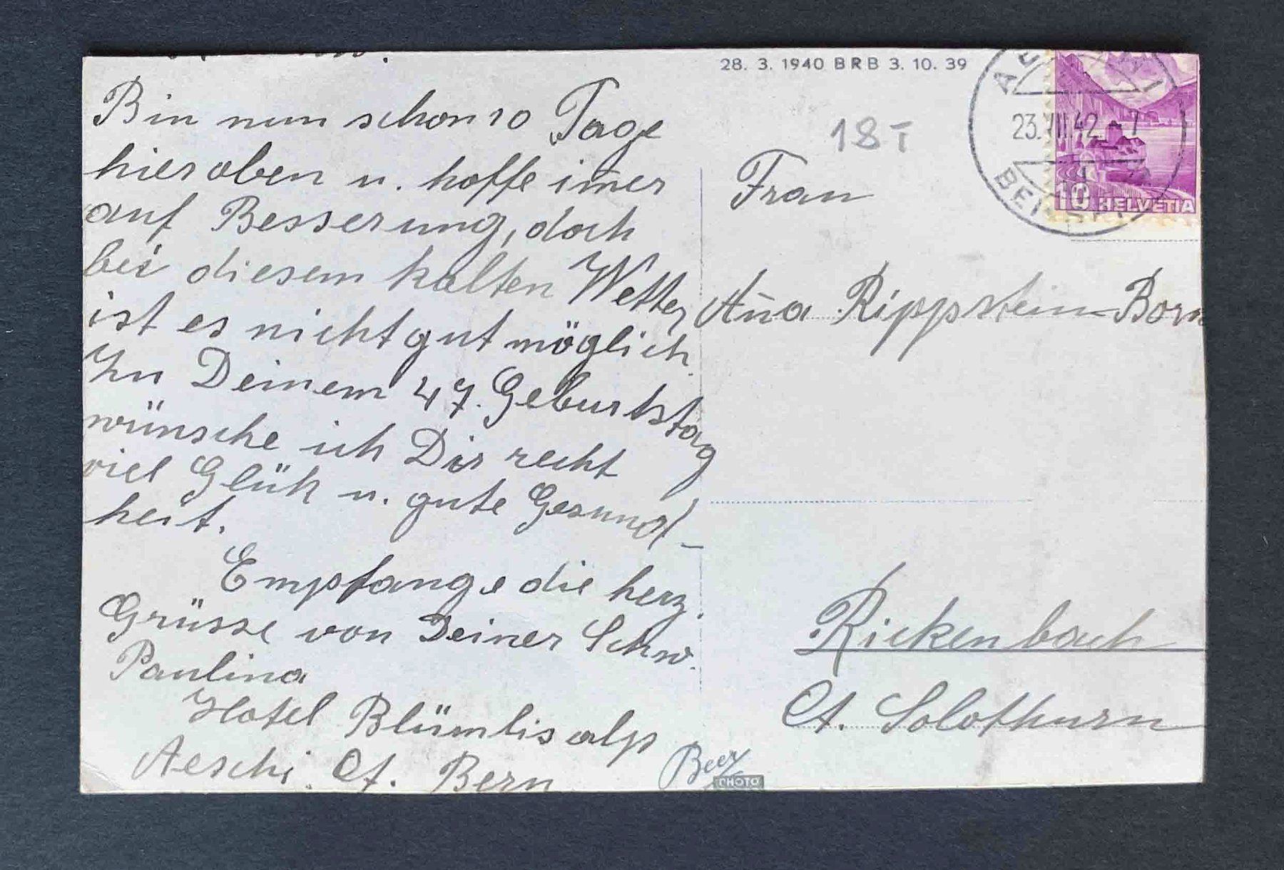 Cartoline postali: AK Aeschi Hotel m Dependance – Difettoso da Goldau venduto da artelier1 1