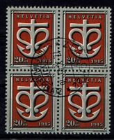 Propagande W20 bloc de 4 Vollstempel Zürich 22