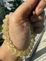 Echtes Gelber Topas Perlenarmband 7mm, Elastisches