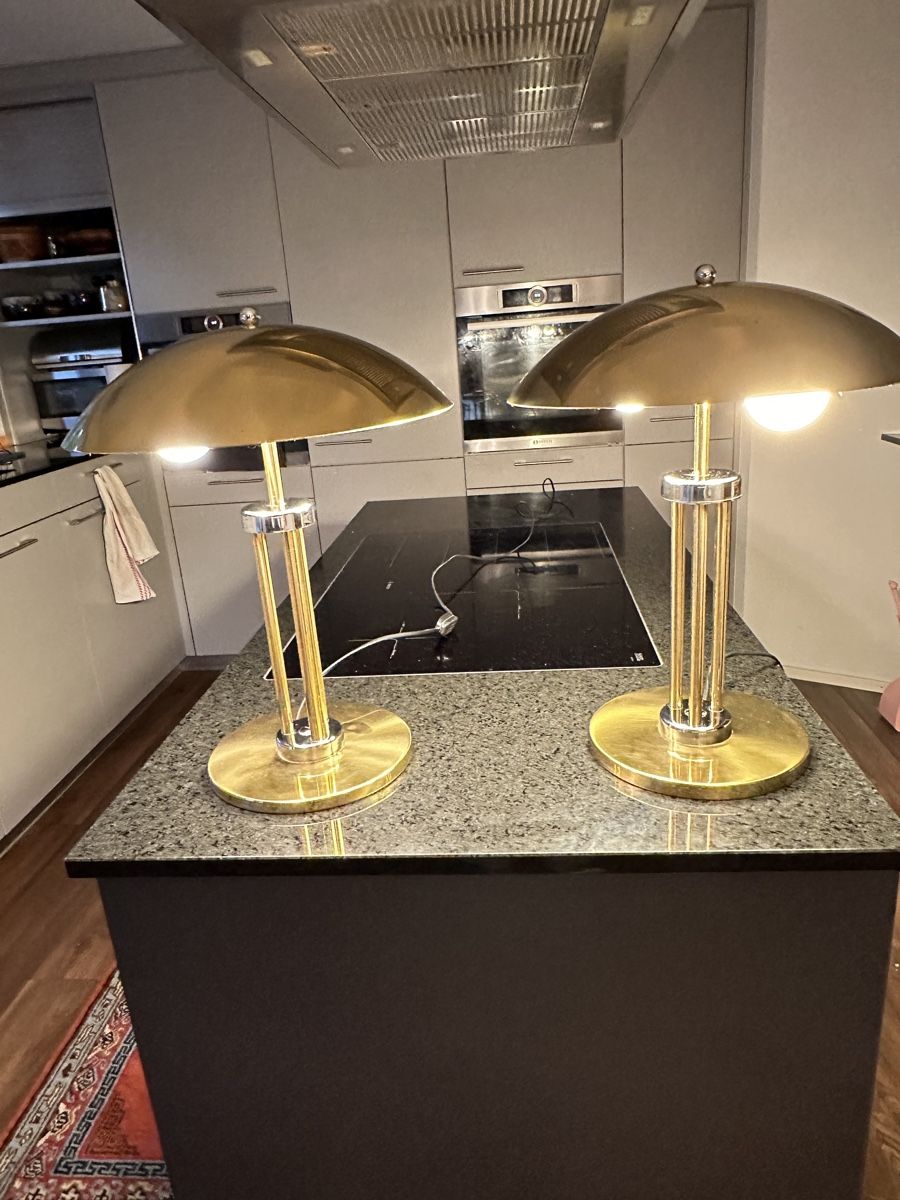Lampen: Goldene Vintage Tischlampen – Gebraucht aus Aarburg von Schatzaffe 1