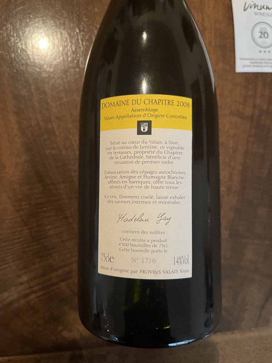 Wein: Domaine du Chapitre AssemblageAOC 2008 Provins Valais – Neu und originalverpackt aus Bassersdorf von pewi45 1