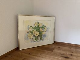Aquarell Blumenstillleben  gerahmt