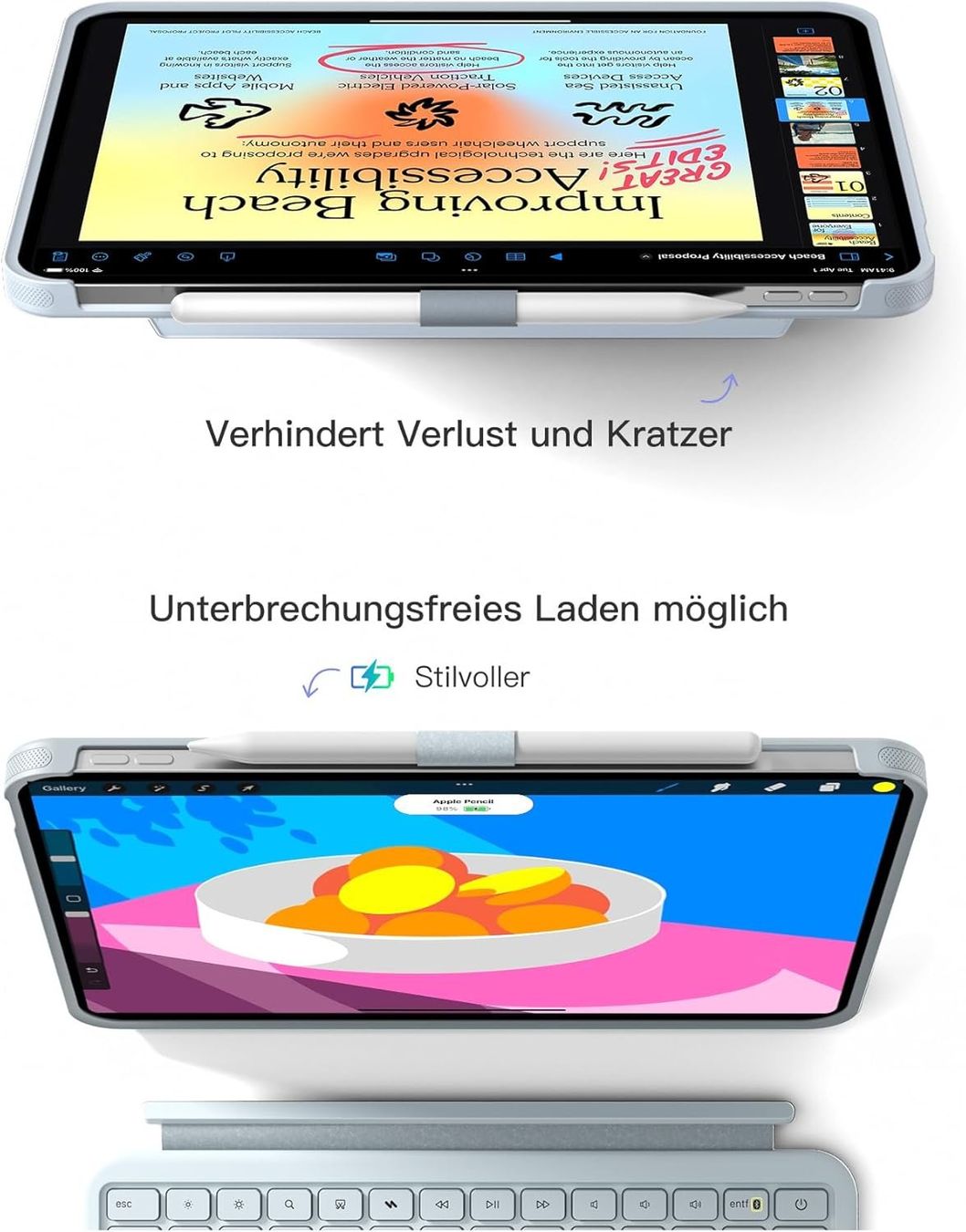 Tastaturen: iPad Tastatur Hülle QWERTZ Touchpad – Neu und originalverpackt aus Suhr von TradeMasters 4