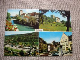 AK Brugg Aareschlucht mit Brücke Habsburg Kaserne Amtshaus