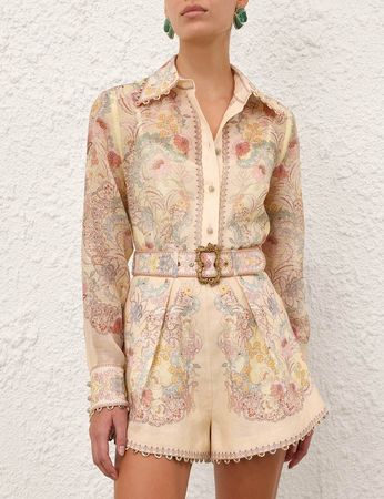 Linen Blend Blouse & Shorts