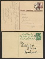 Wolhusen 1924 + 1944 alte Ganzsache + verschiedene Stempel