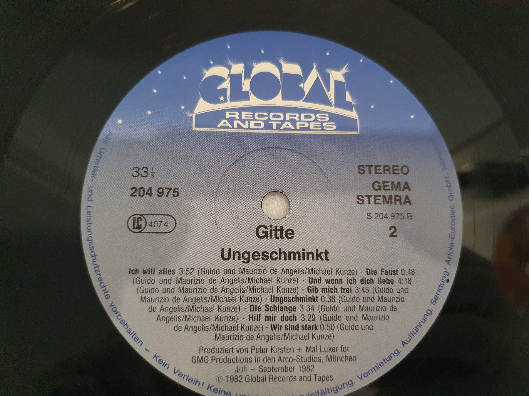 Dischi in vinile: Gitte – Ungeschminkt – Usato da Uster venduto da Vinyl-Leidenschaft 8