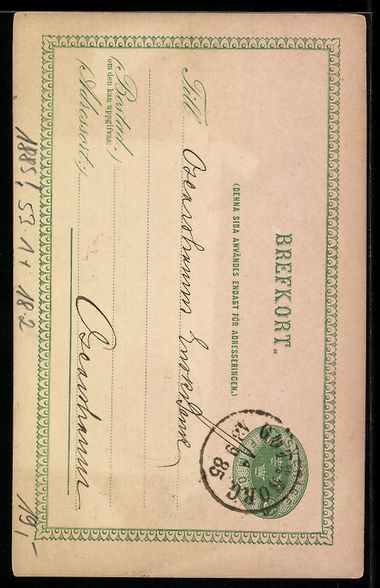 Cancelleria postale: Vorläufer-AK Göteborg, 1885, Skandinav – Usato da Berlin venduto da bartko-reher 1