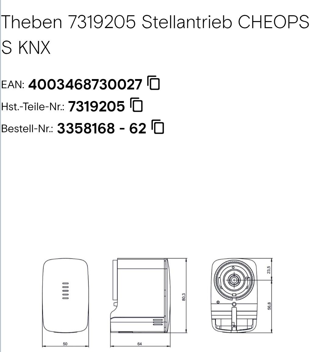 Componenti elettronici: Theben Cheops S KNX Stellantrieb – Nuovo e nell'imballaggio originale da Chur venduto da Sihar 3