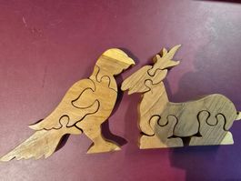 2 Dekorative Holzpuzzle