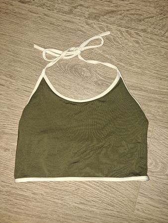 Sommer Top Neckholder olivegrün XS /S