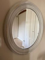 Miroir ovale blanc