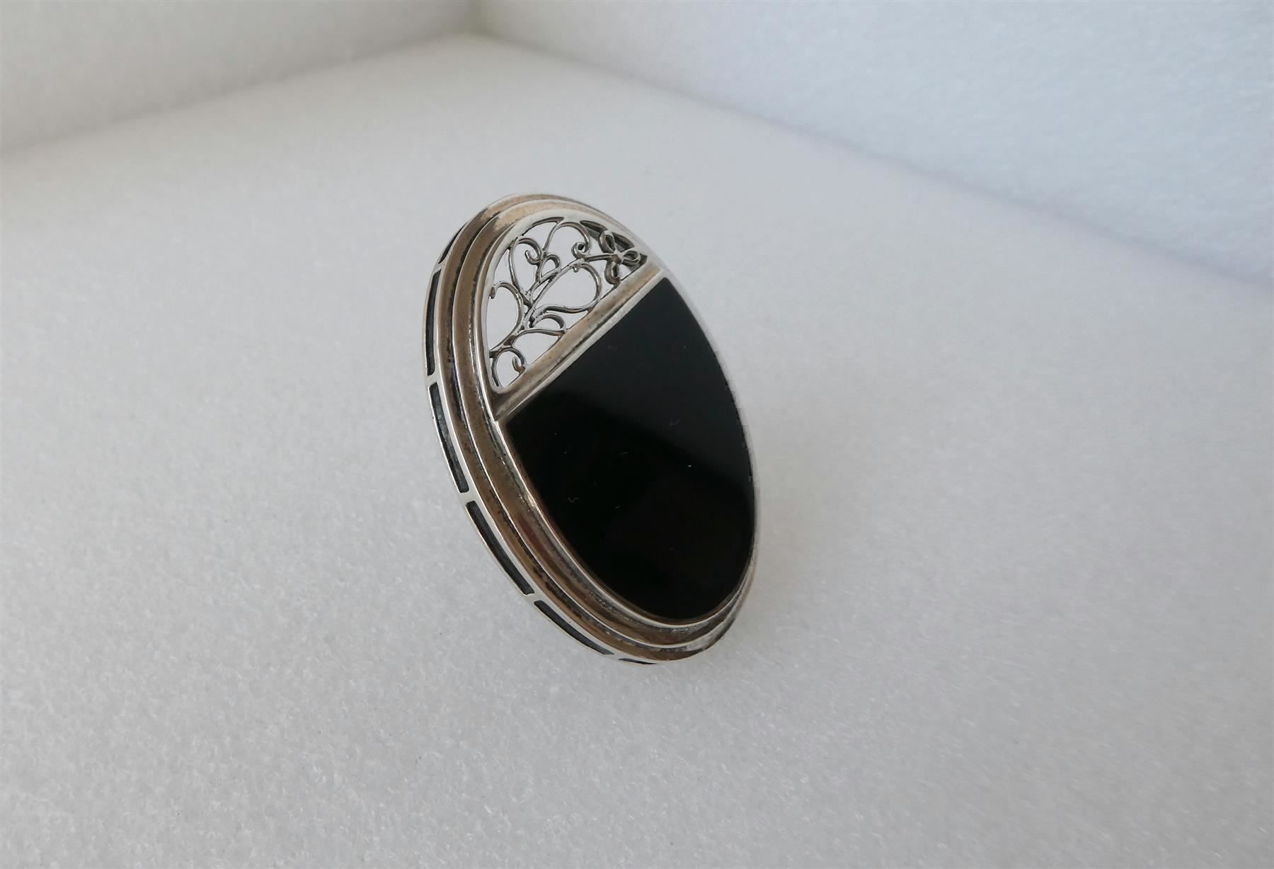 Spille & Fermagli: Ovale Brosche Silber schwarz 925 – Usato da Frauenfeld venduto da ZAZ12 5