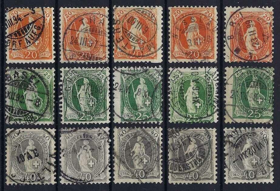 Tous les timbres: Stehende Heletia, verschiedene gute Werte gest. – D'occasion à Hitzkirch par walti1959
