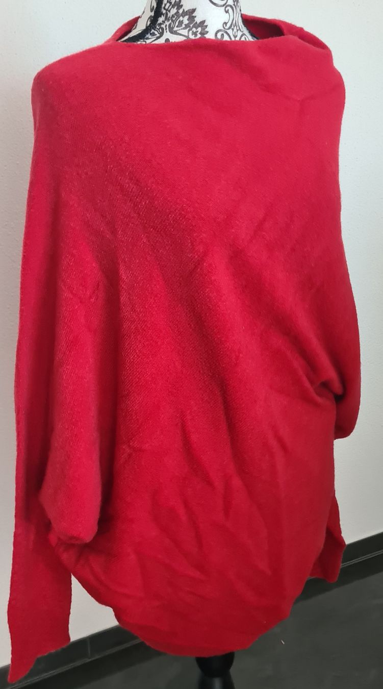 Fabiana Filippi Maglioni & Felpe: FABIANA FILIPPI Roter Poncho - Pullover, Grösse 36 – Usato da Nebikon venduto da Draga25 1