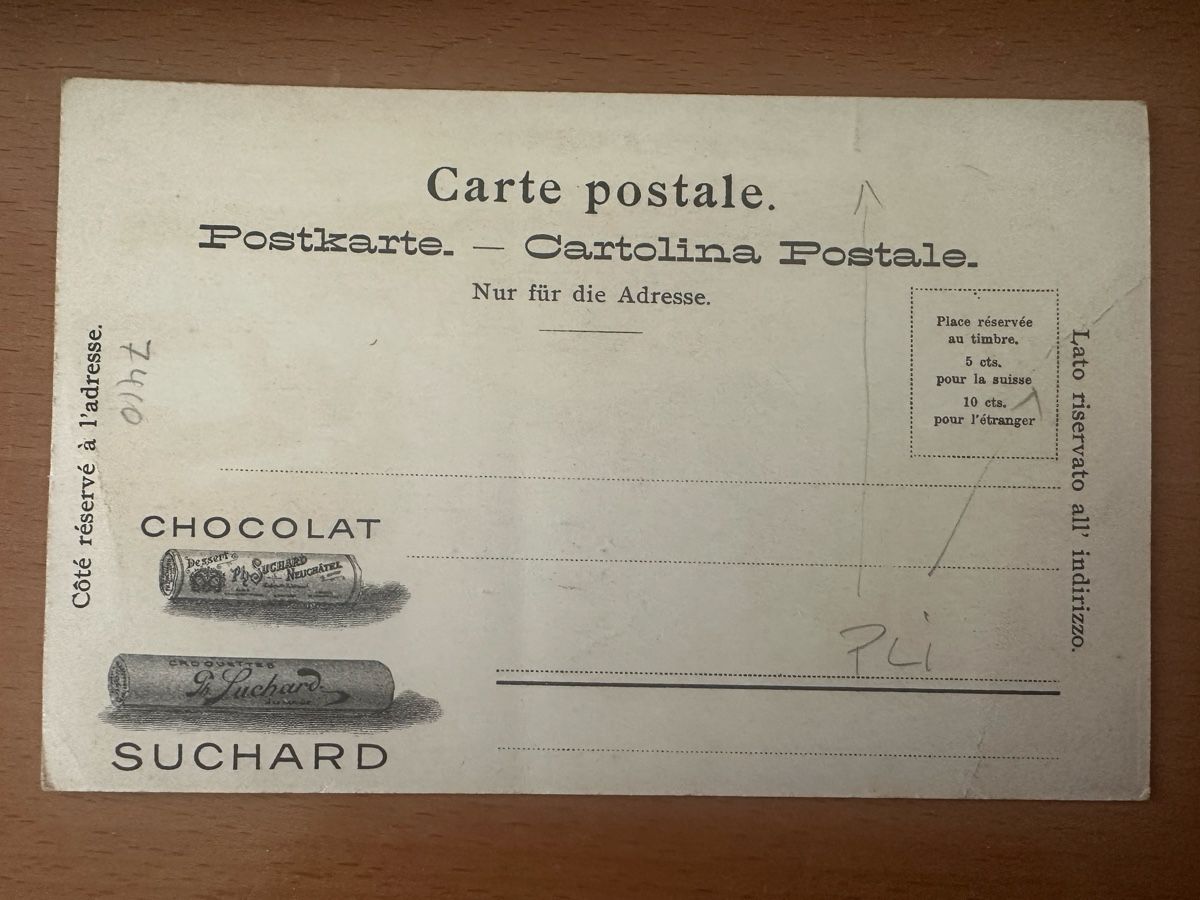 Cartoline postali: Chocolat Suchard Zürich dekorative RS – Usato da Wettingen venduto da Phibras 1