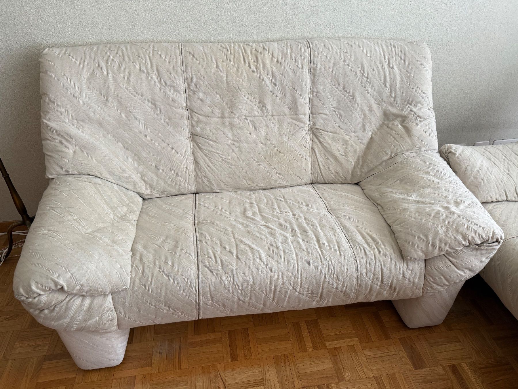 Divani: Zweisitzer Sofa Stoff weiss – Usato da Schlieren venduto da rom_7z6m