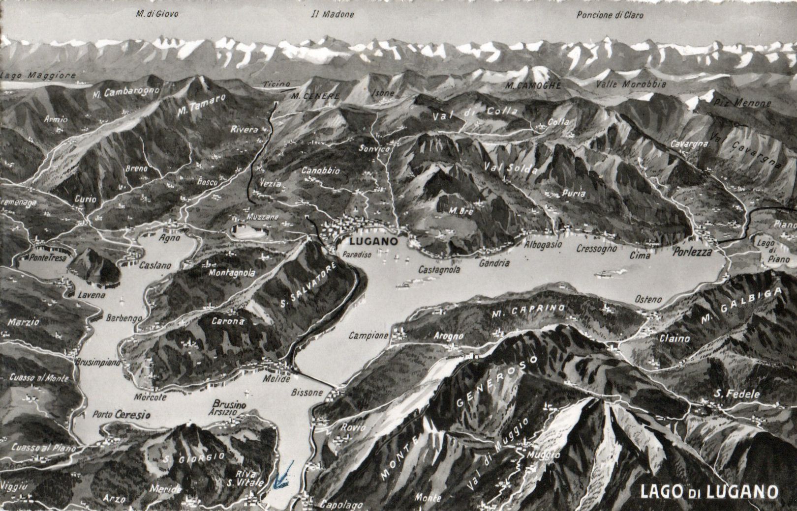 Cartoline postali: Lago di Lugano – Nuovo (secondo la descrizione) da Melano venduto da pisonsdro