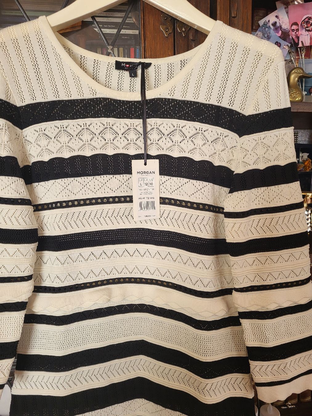 Morgan Vestiti: Neuve Robe pull Morgan rayée taille L Étiquette 🏷️ – Nuovo (secondo la descrizione) da Vevey venduto da Cheyenne18 1