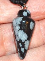 Halskette 29D – Pendel Schneeflocken Obsidian
