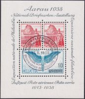 1938, W11 (AARAU-Block) mit Ersttagsstempel, Kat: 50.-+