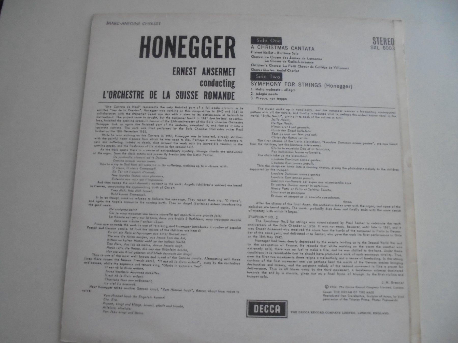 Dischi in vinile: Ansermet, Orchestre De La Suisse Romande /Honegger = Christm – Usato da Crissier venduto da Promopost 1