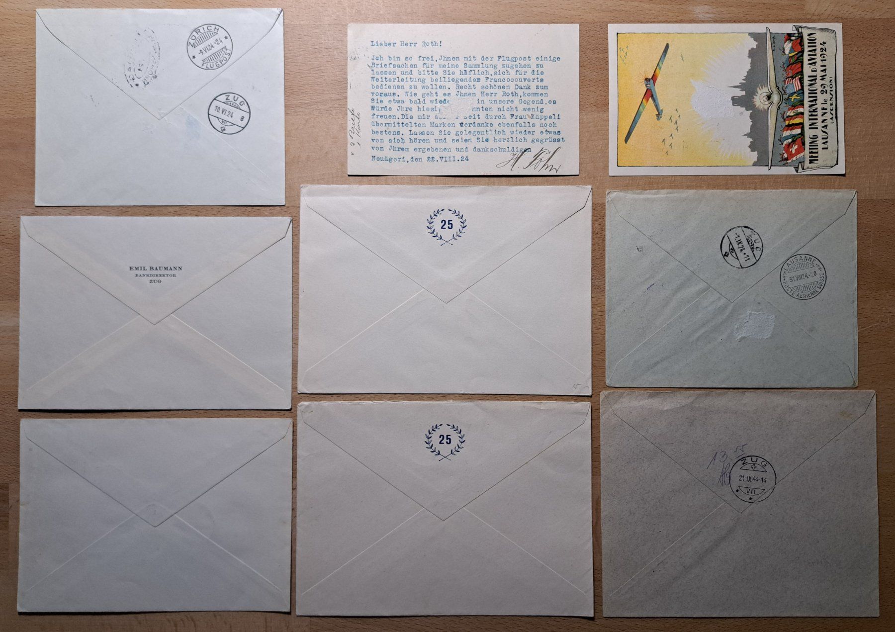 Alle Briefmarken: Lot Flugpost Briefe 20 Stück ab 1.- – Gebraucht aus Unterägeri von PhilatelieStudiger 3