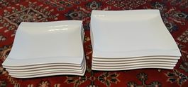 Geschirrset, 2x6 Teller, Porzellan, weiss, Top Zustand!