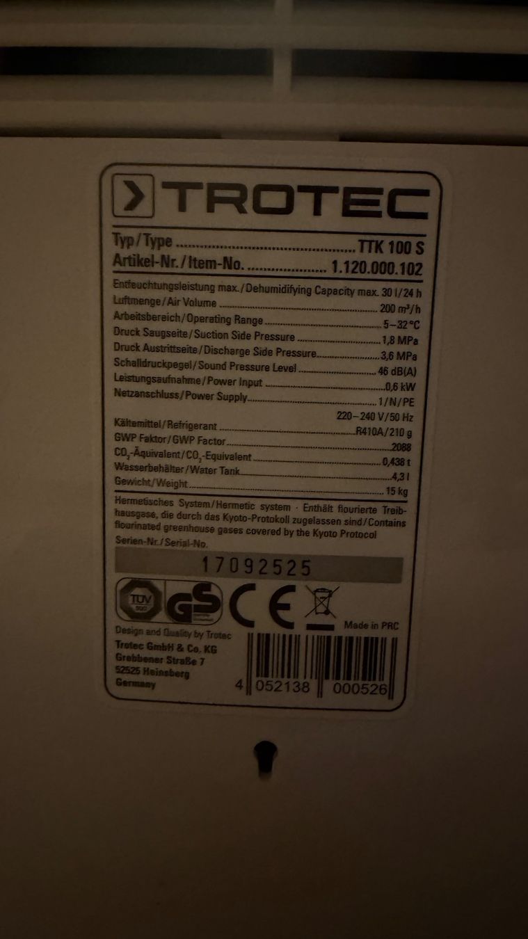 Trotec Deumidificatori: Luftentfeuchter Top Zustand – Usato da Sulgen venduto da tam_cy8l 3
