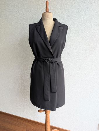 Black Sleeveless Blazer Dress